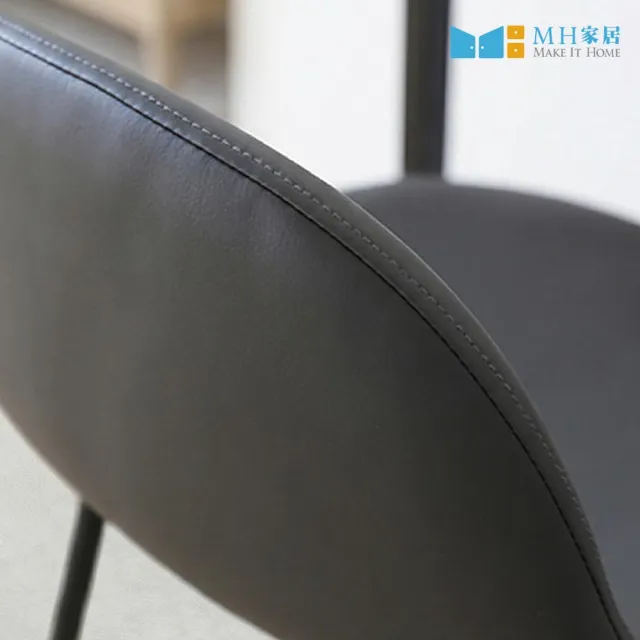 【MH 家居】赫爾PU皮革靠背吧台椅60cm-2入(高腳椅/吧椅)