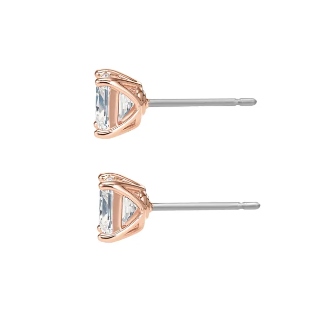 【SWAROVSKI 施華洛世奇】官方直營 Stilla Attract 耳釘 方形切割 白色 鍍白金色/鍍玫瑰金色(2色任選)