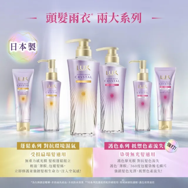 【LUX 麗仕】日本製 極輕光護膜精華髮膜180ml(頭髮雨衣 護色聚光/蓬鬆修護)