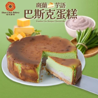 【愛上新鮮】順成蛋糕 斑蘭芋語巴斯克蛋糕580g&plusmn;15gx1顆(約5.5吋 甜點/點心/冷凍蛋糕)