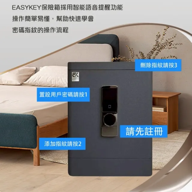 【EASYKEY】EK 保險櫃/保險箱 S 系列 S-45 - 黛藍灰 (高 45*寬 41*深 34 cm)
