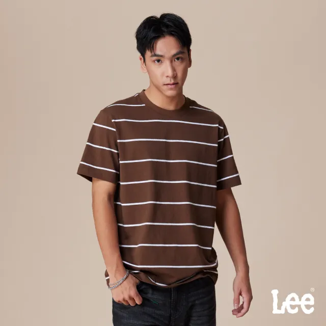 【Lee】男裝 短袖T恤 / 細條紋 共2色 舒適版型 / LB602021727 LB602021K11