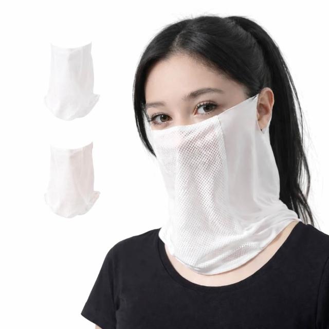 【A&R】冰絲涼感透氣防曬面罩 網眼掛耳薄款（男女適用 高爾夫 夏季防曬 戶外 騎車 運動 登山 釣魚）