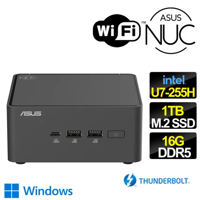 【ASUS 華碩】NUC U7十六核 WIN11{莓霜樂園} 迷你電腦(U7-255H/16G/1TB M.2)