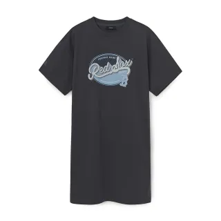 【MLB】短袖連身裙 洋裝 長版上衣 Varsity系列 波士頓紅襪隊 (3FOPV0763-43CGD)