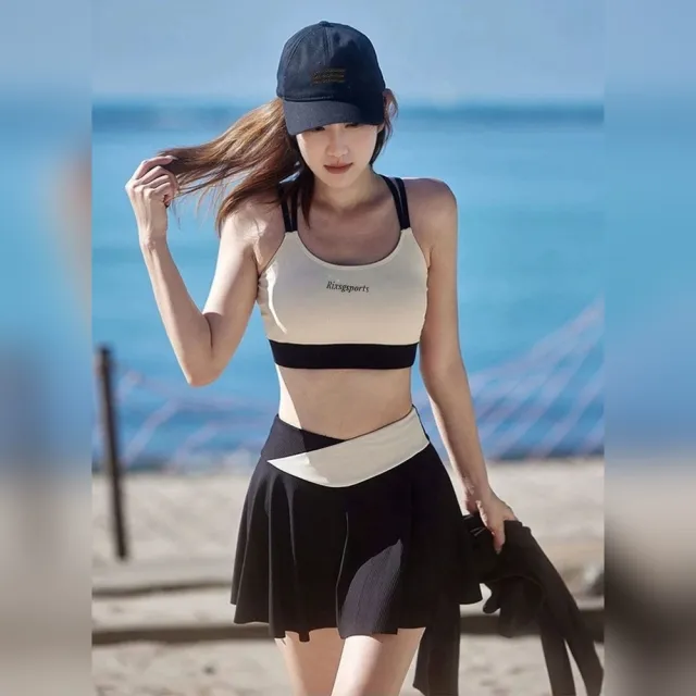【AS 梨卡】多件式泳裝 泳衣 大尺碼泳裝 水母衣 潛水衣 浮潛衝浪泳裝 保守泳衣 拉鍊泳衣FC064