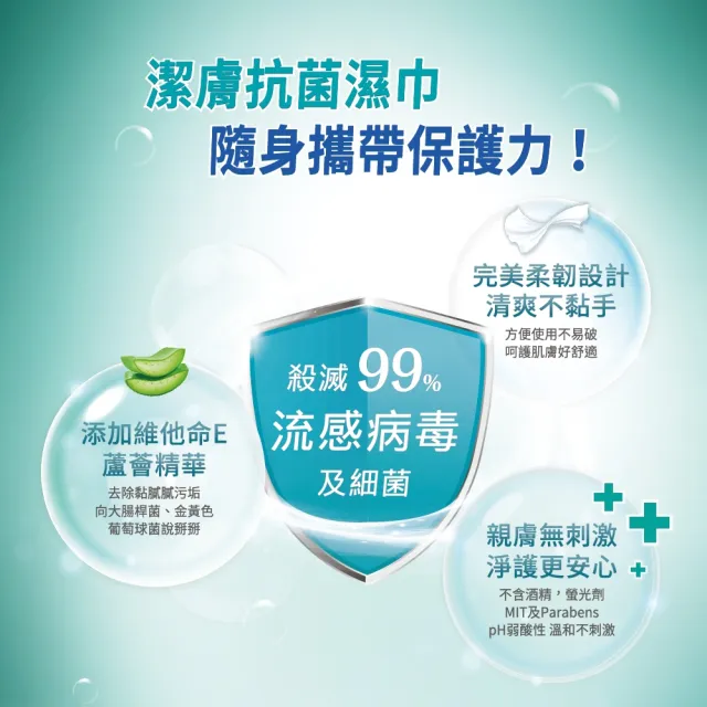 【TEMPO】抗菌倍護濕巾 隨身袖珍包(8抽×6小包/10組/小箱購)