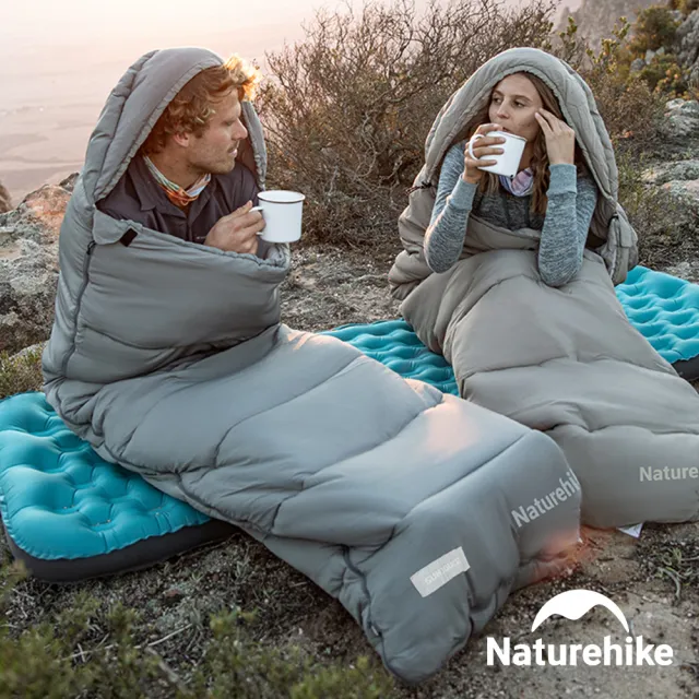 【Naturehike】超值2入組 MS500可機洗帶帽信封睡袋 WS023(台灣總代理公司貨)