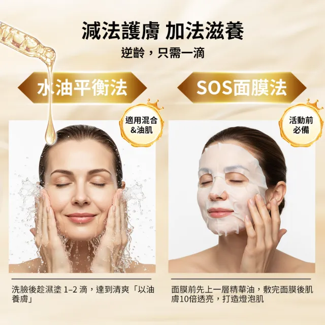【Bonnie House 植享家】玫瑰馥活臻皙琥珀精華油15ml*2+冰川皓月喚顏臉部按摩器 - 霧銀金*1