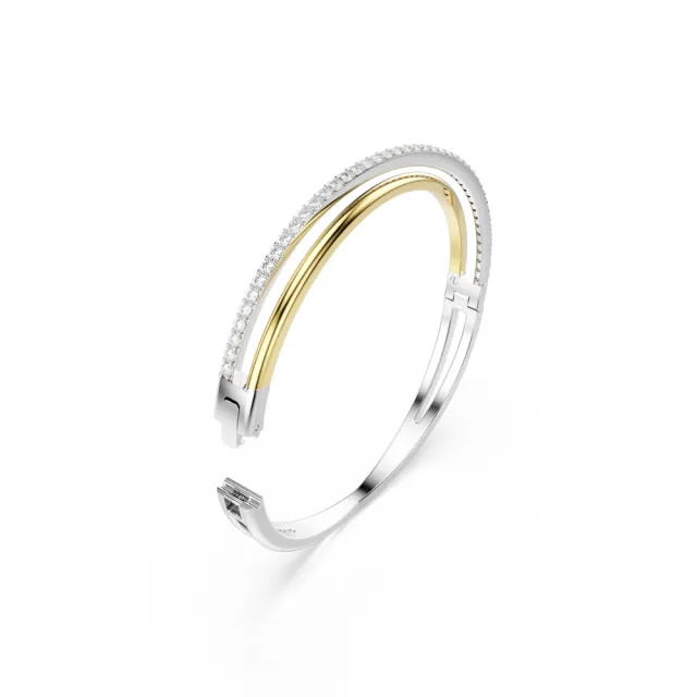 【SWAROVSKI 施華洛世奇】官方直營 Hyperbola 手鐲 圓形切割 白色 多種金屬潤飾