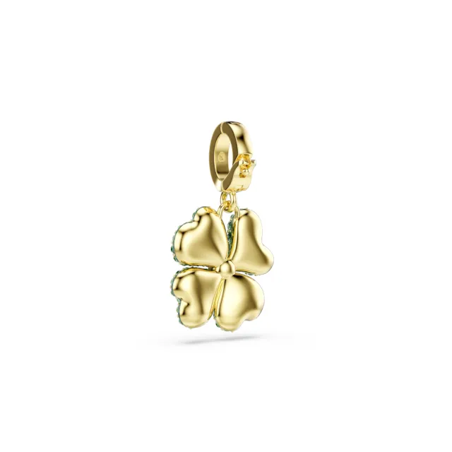 【SWAROVSKI 施華洛世奇】官方直營 Idyllia Charm 幸運草 綠色 鍍金色色調 | 5743130