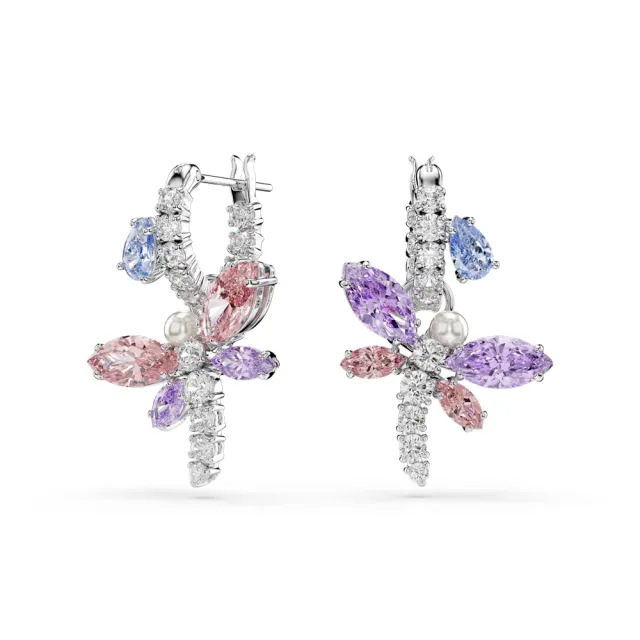 【SWAROVSKI 施華洛世奇】官方直營 Ariana Grande x Swarovski 蜻蜓 水滴形耳環 漸層色 |5749185