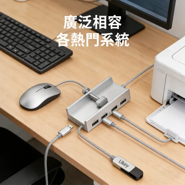 【OMG】4口USB集線器 USB2.0擴展塢 顯示器固定卡扣式USB HUB 即插即用高速傳輸 USB擴充器（電腦筆電適用）