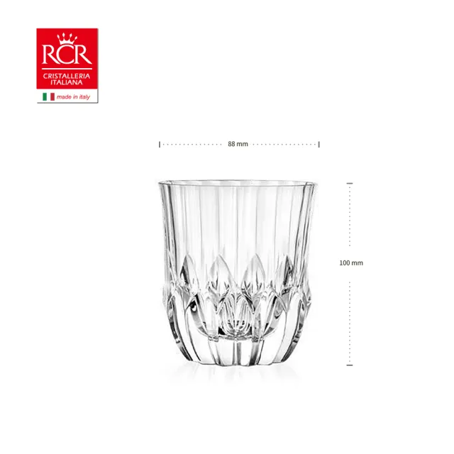 【RCR】Adagio 義大利製無鉛水晶威士忌杯/洛克杯 350ml (單入/專業烈酒杯/品酒杯)
