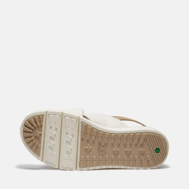 【Timberland】女款象牙白後帶式皮革涼鞋(A415JETD)