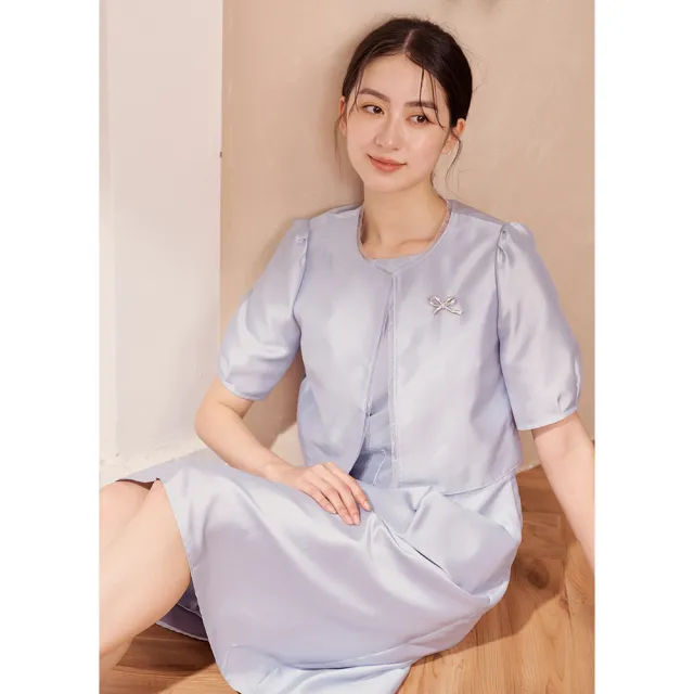 【perng yuh 芃諭名品】光影流轉 亮澤 短版罩衫(2026 SS Collection|5A春夏新品上市)