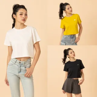 【NEW BALANCE】NB 微短版短T_女性_黑/黃/米色_WT61Q45FAAJ_WT61Q45FBK_WT61Q45FCIC(亞版 版型正常)