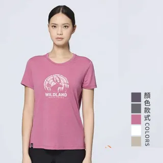 【Wildland 荒野】女 逐鹿荒野印花機能排汗T.短袖圓領T恤.休閒運動衫.吸濕排汗衫/ 0B51615