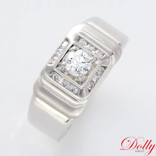 【DOLLY】天然鑽石 0.30克拉完美車工求婚男戒-009(高級訂製珠寶 奢華質感 浪漫送禮)