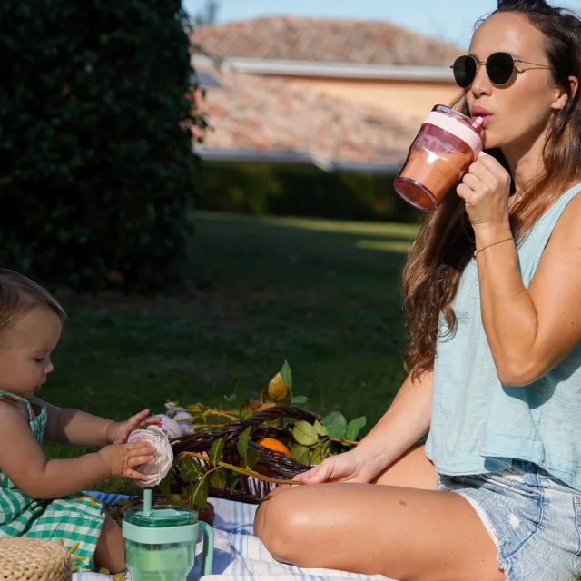 【bzyoo】Prestoor Tumbler 轉轉吸管冷水杯-經典組444ml+1000ml