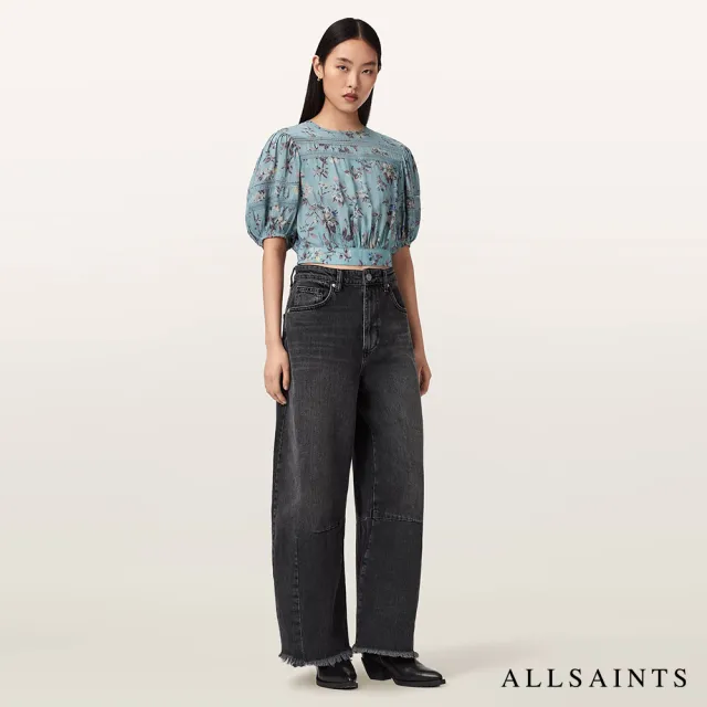 【ALLSAINTS】PEONY 印花造型上衣-藍 W071PE(舒適版型)