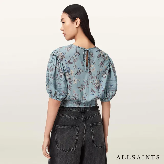 【ALLSAINTS】PEONY 印花造型上衣-藍 W071PE(舒適版型)