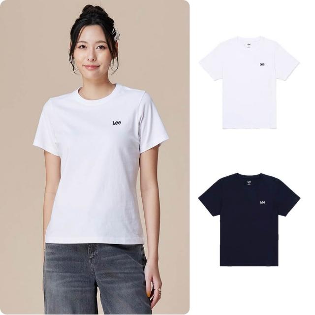【Lee】女裝 短袖T恤 / 左胸 刺繡小LOGO  經典白 標準版型 / LB602033K14 LB602031735