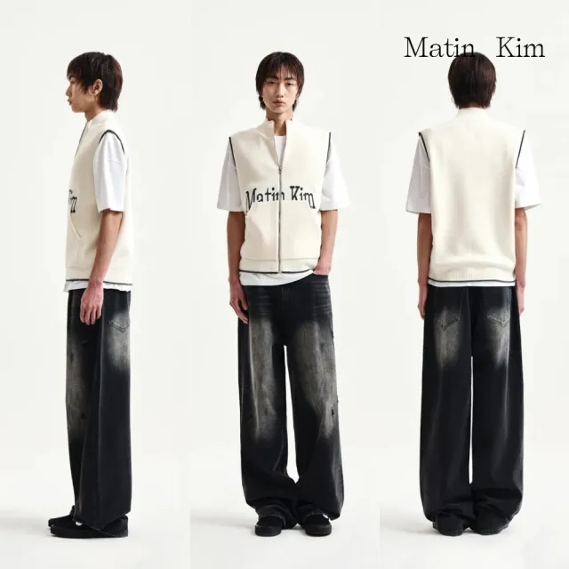 【MATIN KIM】官方旗艦 Matin Kim字母設計針織拉鍊背心(多款任選)