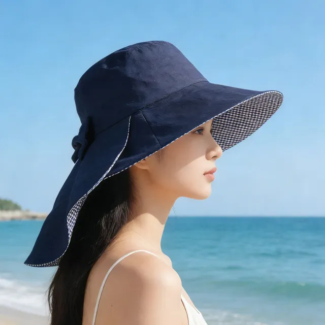 【Sumfun】帶披肩護肩頸遮陽帽 大帽簷防曬帽 沙灘帽 速乾防風漁夫帽 戶外登山帽 盆帽