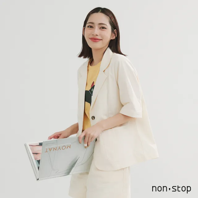 【non-stop】百搭五分袖休閒西裝外套-2色