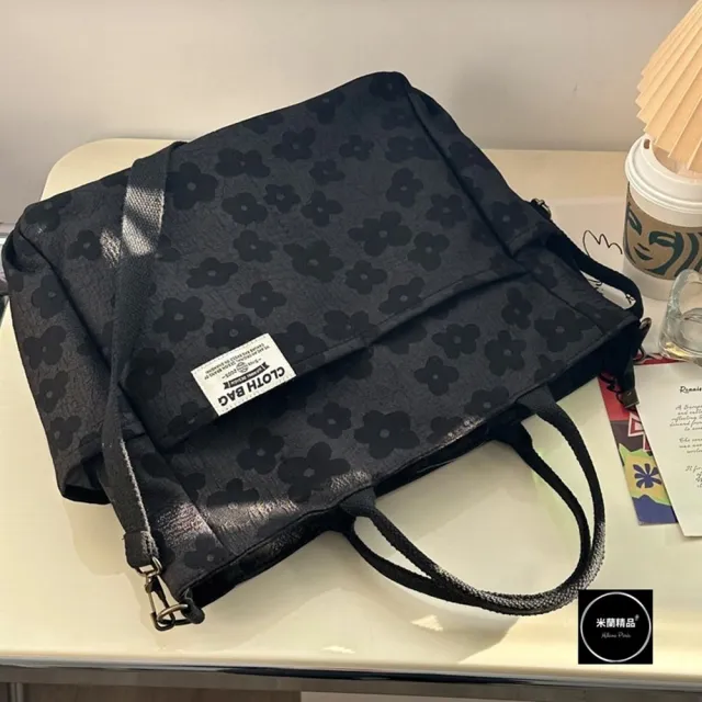 【米蘭精品】現貨限搶 帆布包肩背包托特包側背包單肩背包休閒隨身女包包(拉鍊款休閒文藝7色74jn8)