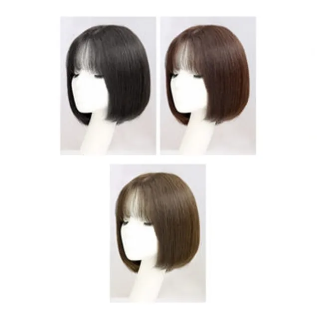 【巴黎精品】現貨限搶 女真髮整頂輕短假髮透氣隱形(自然波波頭空氣瀏海a1ej15)