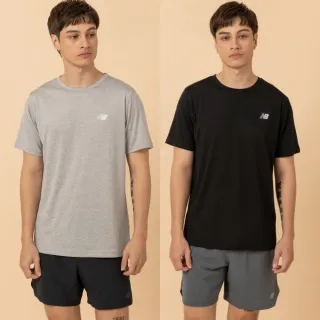 【NEW BALANCE】NB 排汗LOGO短T _男性_灰/黑_MT61O0U4AG_MT61O0U4BK(美版 版型偏大)