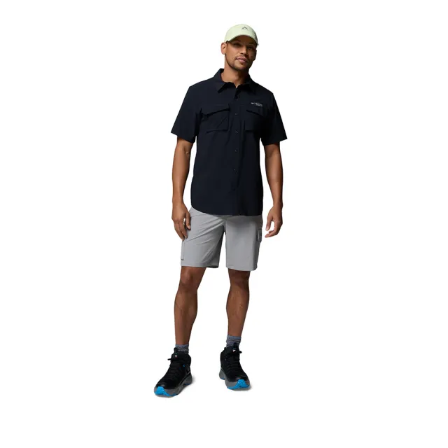 【Columbia 哥倫比亞】男款-防曬UPF50快排短袖襯衫-Silver Ridge™ Elite SS Woven-黑色(UAE85880BK/KS)