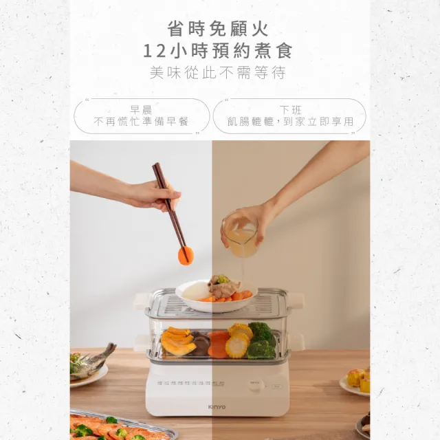 【KINYO】18L多功能智慧鮮蒸鍋 鮮蒸鍋 蒸煮鍋 電蒸鍋 (STM-6595)