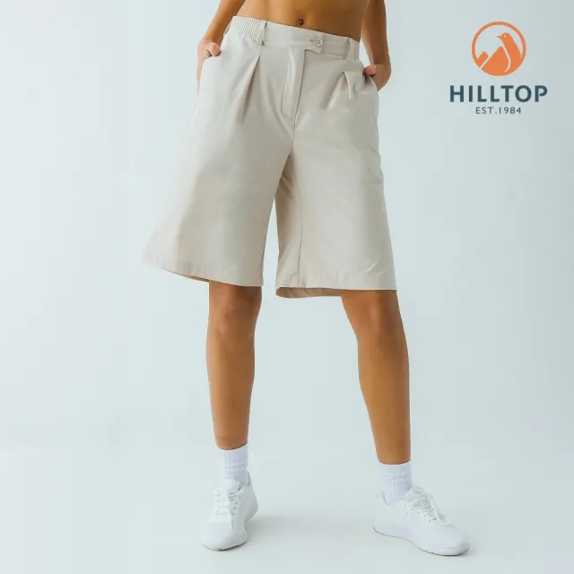 【Hilltop 山頂鳥】抗UV吸濕快乾彈性短褲 女款 卡其|PS09XF78ECN0