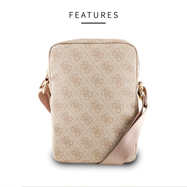 【GUESS】經典三角滿版LOGO都會系列 10吋側背包