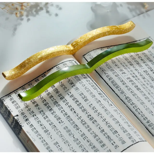 迦恩-鎮紙筆擱黃銅實心鎮尺畫尺書鎮筆擱文房雅器多功能創意銅鎮紙壓書