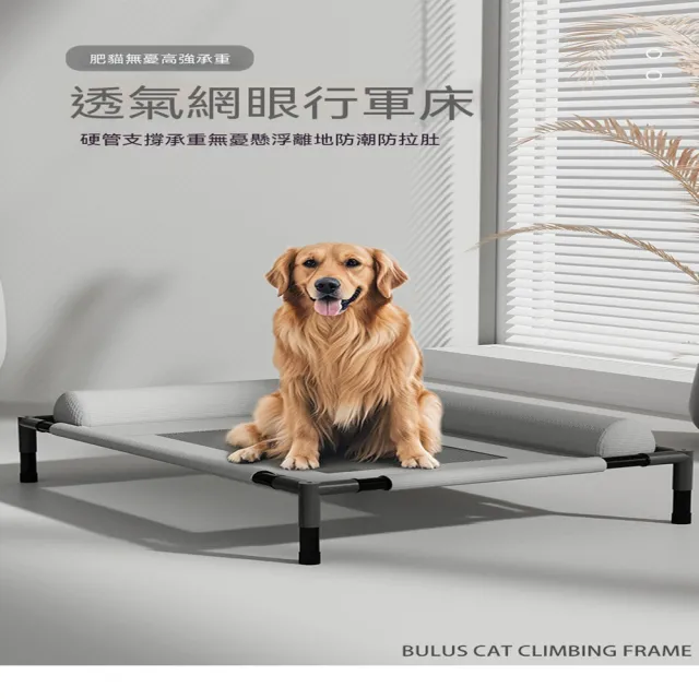 狗窩 狗狗行軍床 中大小型犬狗床 寵物離地床 寵物床 （四季通用 夏季可拆洗 66*45*18cm） LWJ