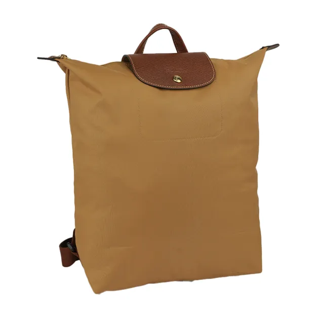 【LONGCHAMP】Le Pliage Original M 再生帆布中型折疊後背包(鹿皮色)