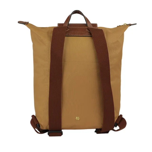 【LONGCHAMP】Le Pliage Original M 再生帆布中型折疊後背包(鹿皮色)