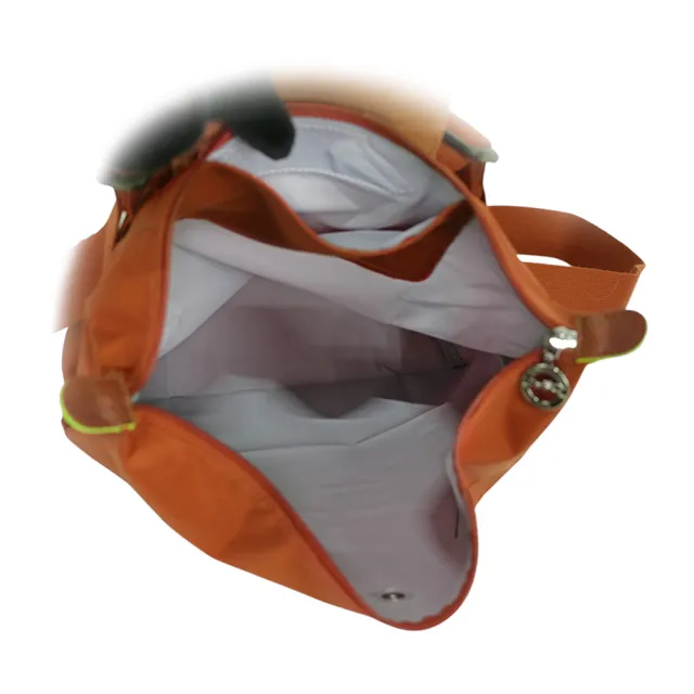 【LONGCHAMP】Le Pliage M 再生帆布中型折疊後背包(栗子色)