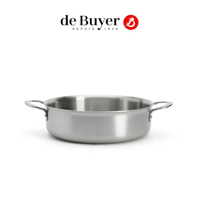 【de Buyer 畢耶】Alchimy系列 3層複合不鏽鋼雙耳主廚鍋28cm-適用IH爐(不含鍋蓋)
