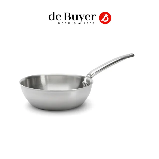 【de Buyer 畢耶】Alchimy系列 3層複合不鏽鋼單柄萬用鍋/炒鍋24cm-IH爐可用鍋
