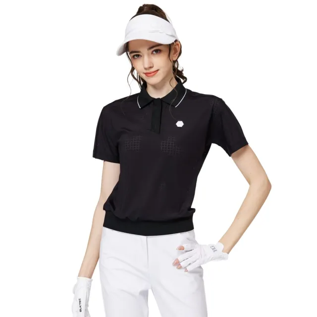【BLKTEE GOLF】全孔透氣翻領收擺女短袖上衣 (高爾夫短袖上衣 golf球衫)