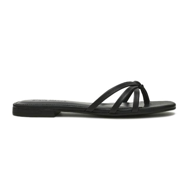 【steve madden】簡約線條平底夾腳拖鞋 CALISSI(黑色)