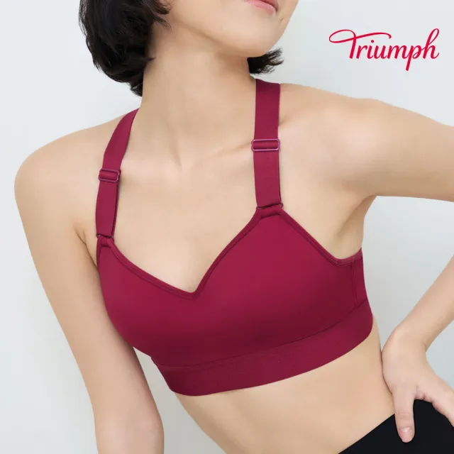 【Triumph 黛安芬】Athleisure 城市律動系列 高效支撐運動內衣(甜酒紅)