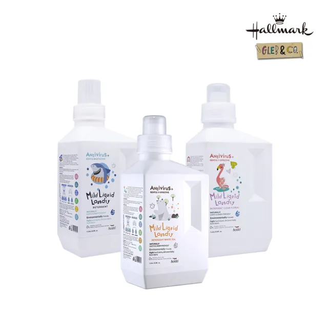 moPro會員【Hallmark】Hokki腸病毒/新冠病毒洗衣精1000ml 三入組(抗菌 抗病毒 低敏 無漂白劑螢光劑塑化劑)