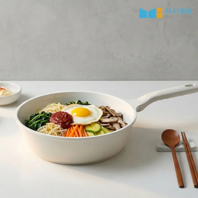 【MH家居KITCHEN】韓國製不沾平底煎鍋28cm(平底鍋/不沾鍋/IH爐可用)