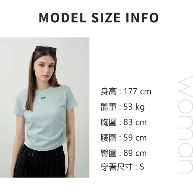【ELLE ACTIVE】女款 涼感修身短版短袖T恤-珍珠白色(EA26S2W1601-91)